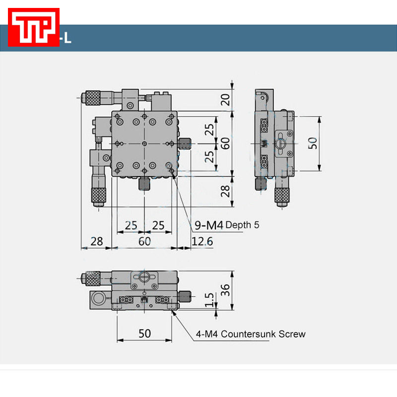 Bộ vi chỉnh hai trục -&nbsp;XY-Axis Manual Stages XYPG40, XYPG60, XYPG80, E-XYPG40, E-XYPG60, E-XYPG80